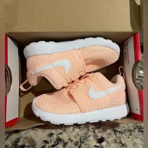 Toddler size 6 (fits like 5.5) Nike tennis shoes, crimson tint